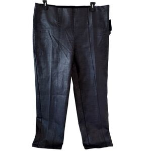 Slim Factor By Investments Black Faux Croc Slim Straight Pants – 2X Regular NEW